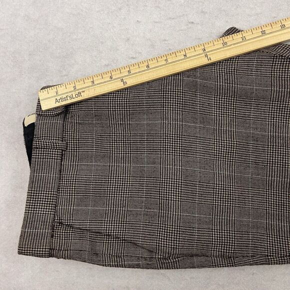 Juicy Couture Pants Womens Size 34 Brown Plaid Wool Tweed Wide Leg Side Zip Hem - Picture 6 of 15